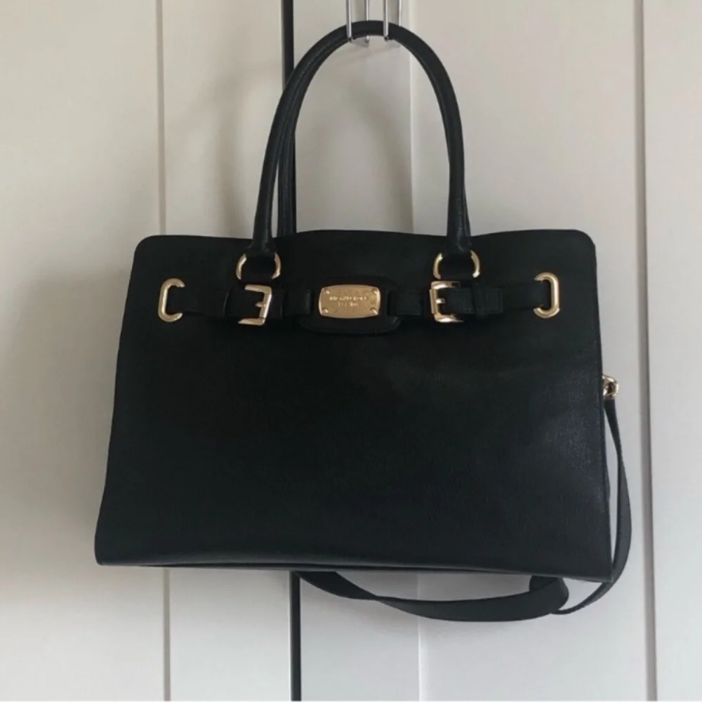 Michael Kors Black Top Handle & Shoulder Chain  Tote Bag